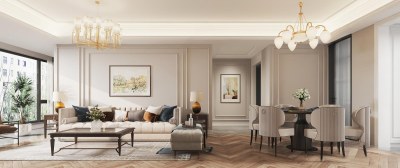 简欧客餐厅3D模型下载